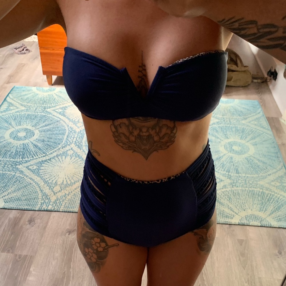 Original ACACIA crochet detail strapless top